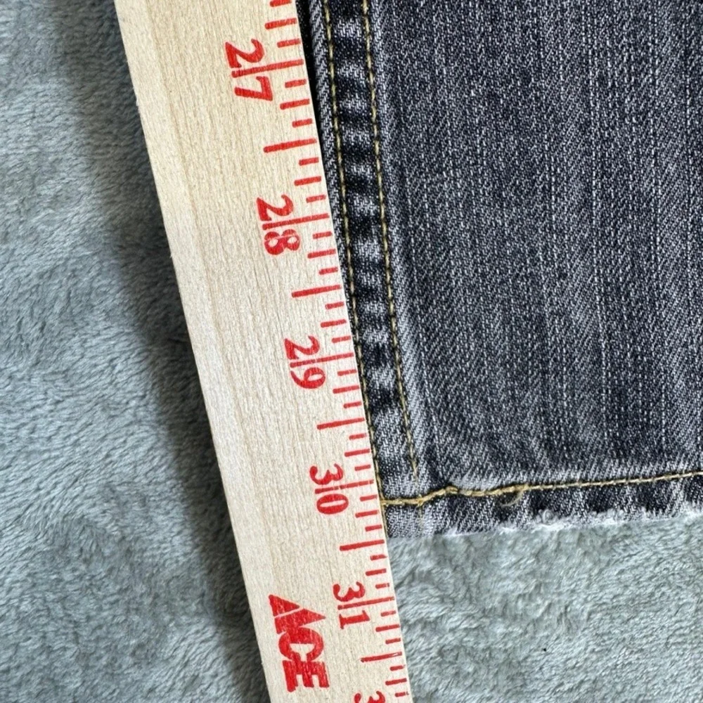 Vintage Mens Boot Fit Jeans 32x32 Gray 100% Cotton Denim Button Fly Distressed